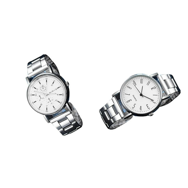 (Lot de 2) Rinsvye Montre Numérique Minimaliste en Acier Inoxydable à Quartz avec Chronomètre Montre pour Homme Parfaite pour les Montres Cool pour Hommes