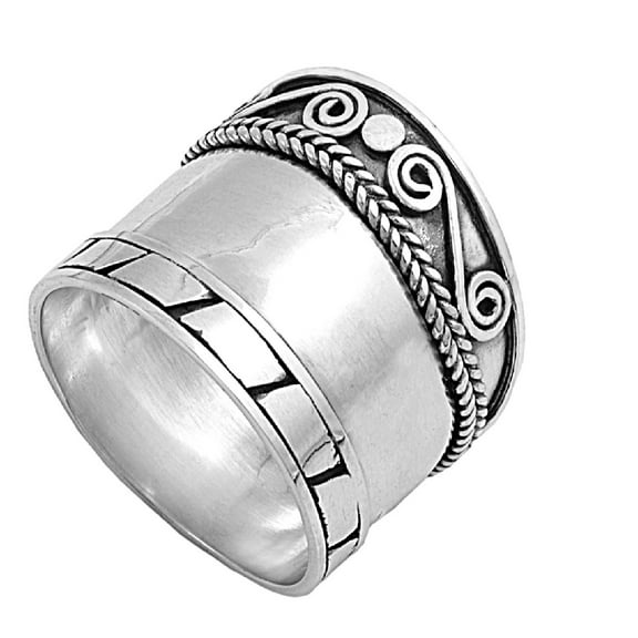 925 Sterling Silver Tribal Indonesian Bali Ring Size 10