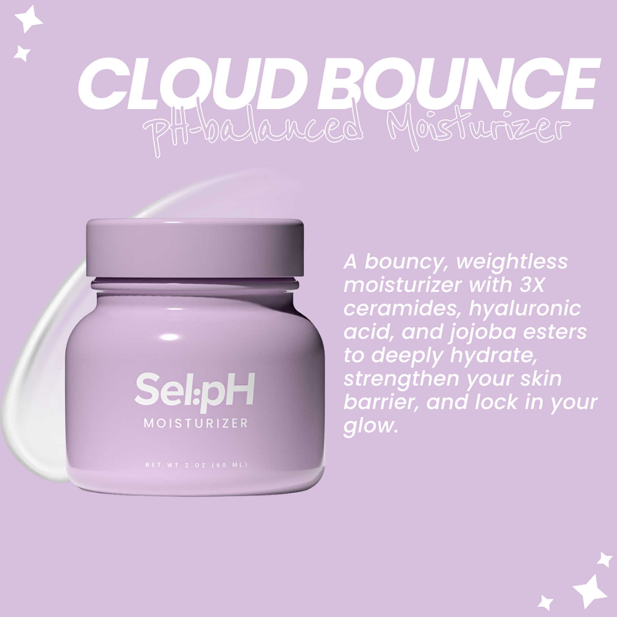 Sel:pH Cloud Bounce Moisturizer, Face Moisturizer, 2 oz