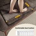 thumbnail image 6 of Ktaxon Mid-Century Modern Loveseat, Linen Blend 2-Seater Sofa, Solid Wood Frame Couch for Living Room, Apartment Brown, 6 of 9
