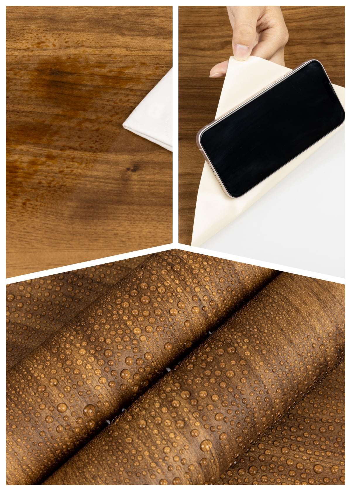 (3 pack) Abyssaly Wood Peel and Stick Wallpaper 15.7 "x 118" Brown Self-Adhesive Removable Contact Paper for Home Shelves Walls