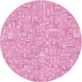 thumbnail image 1 of Ahgly Company Machine Washable Indoor Round Transitional Pastel Purple Pink Area Rugs, 6' Round, 1 of 7