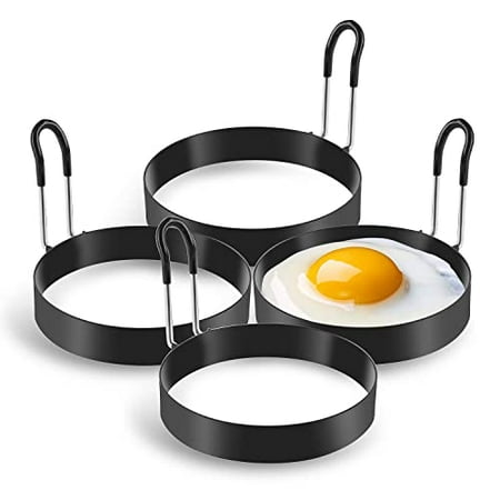

KissDate Eggs Rings 4 Pack Stainless Steel Egg Cooking Rings Pancake Mold for frying Eggs and Omelet