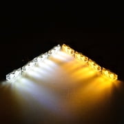 8pcs 2-LED 12V Car Truck Grille Dash Emergency Warning Hazard Strobe Light Bar Kit (4X Amber + 4X White)