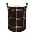 thumbnail image 1 of ZICANCN Brown Square Plaid Laundry Basket Organizer, Dirty Clothes Hamper for Bathroom Bedroom Laundry Room, Medium Size, 1 of 7