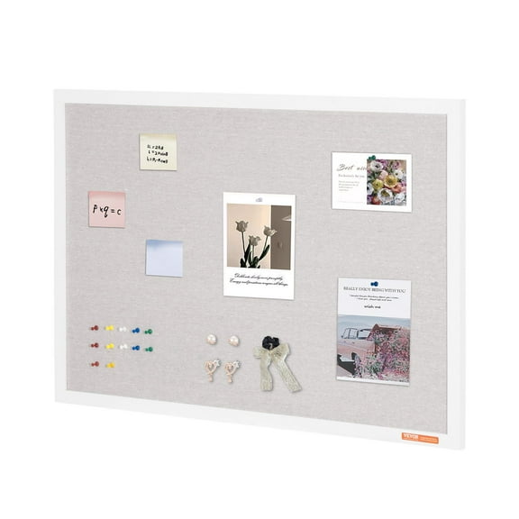 STAWAY 36" x 24" White Cork Board – Stylish Wall-Mounted Bulletin Board for Home, Office, School with Durable Frame and Complete Accessories