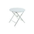 thumbnail image 2 of Contemporary Home Living Foldable Outdoor Patio Table with Umbrella Hole - 30" - White, 2 of 5