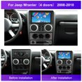 thumbnail image 2 of Android 13 Car Stereo Radio for Jeep Wrangler 4-door 2007-2012, 9" Car Multifunctional Player Support Carplay Android Auto GPS Navigation WIFI Bluetooth Rear Camera 2GB RAM + 32GB ROM, Black, 2 of 13