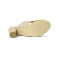 thumbnail image 5 of BLISSFUL STEP Women's Sandals Block Heels Crisscross Strap Mules Slide Sandals Beige 8.5, 5 of 7