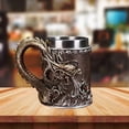 thumbnail image 6 of Jiibva 600ML Vintage Dragon Beer Tankard 304 Stainless Steel Medieval Beer Stein Cup Resin Coffee Beer Mug for Party Bar, 6 of 7