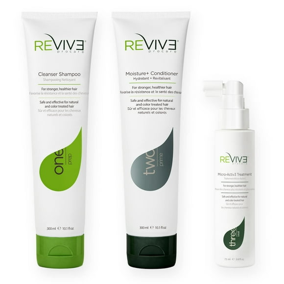 REVIV3 Procare 30 Day Trial Kit - 3-Part System for Fine and Thinning Hair - Sulfate and Paraben Free - Leave-In Hair Treatment Shampoo and Conditioner - Thinning Hair T