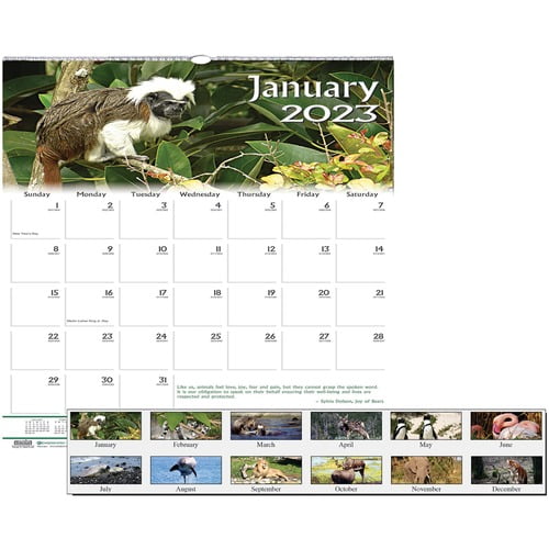 House of Doolittle Earthscapes Wildlife Wall Calendars - Julian Dates - Monthly - 1 Year - January 2023 till December 2023 - 1 Month Single Page Layout - 12" x 12" Sheet Size - 1 | Bundle of 2 Each