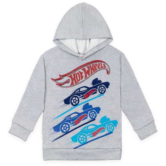 Sudadera con capucha Hot Wheels para niños pequeños, forro polar, 2T, gris jaspeado