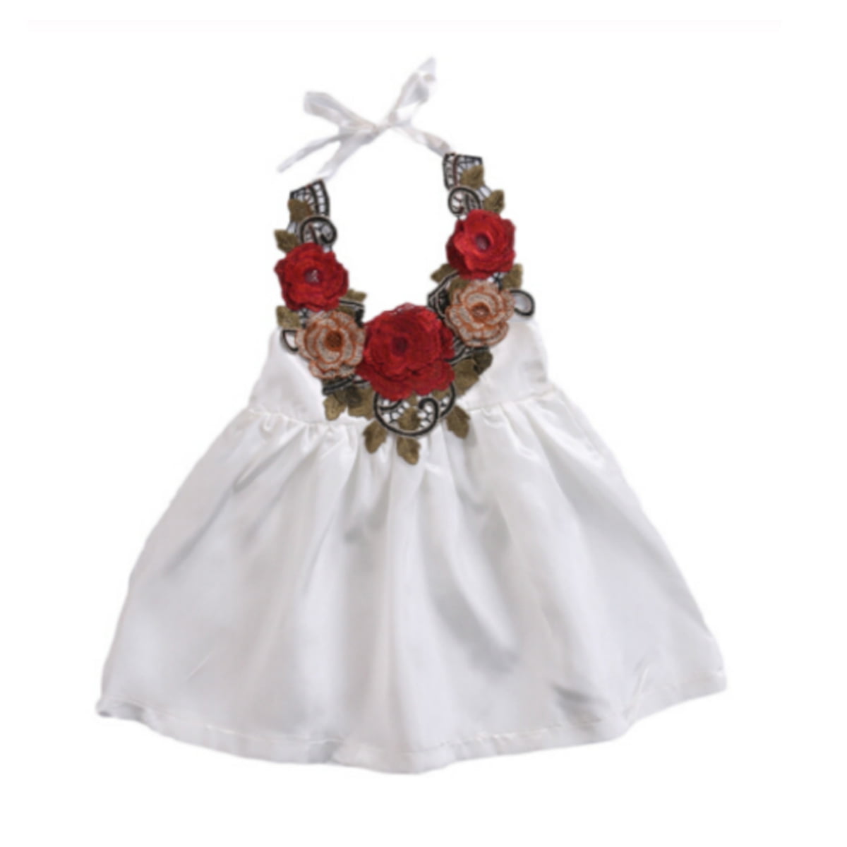 Eyicmarn Newborn Girls Flowers Dress Kids Sundress Baby Outfits Clothes White Walmart Com Walmart Com