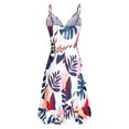 thumbnail image 4 of Vestido HUOGUO, sin mangas, cuello en V, estampado casual, para mujer, 4 of 5
