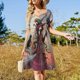 thumbnail image 4 of Vestido de verano de manga corta con estampado de escamas de sirena, color rosa agua, morado y dorado, para mujer, 4 of 7