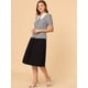 thumbnail image 4 of Blusa De Manga Farol A Cuadros Para Mujer Con Cuello En Contraste Y Botones Negro S, 4 of 6