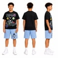 thumbnail image 2 of Quad Seven Boys Short Set Printed Graphic Short Sleeve Shirt & French Terry Matching Shorts 2 Piece, 2 of 7
