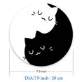 thumbnail image 3 of Mouse pad Nphuriy negro y blanco con diseño de gato 20 x 20 x 0,3 cm antideslizante, 3 of 6