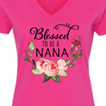 thumbnail image 4 of Inktastic Blessed to Be a Nana with Pink Flowers Women's V-Neck T-Shirt, 4 of 5