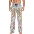 thumbnail image 2 of Skulls and Flowers Men's Pajama Pants Lightweight Sleepwear Bottom Lounge Pants, 2 of 6