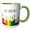 Green/White, variant on 3drose, Get Creative Color Pencils, 11oz Two-tone Green Mug