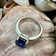 thumbnail image 3 of 1Ct Lab Created Sapphire Asscher Cut Solitaire Pretty & Fancy Leady Engagement Ring 14K White Gold Plated, 3 of 5