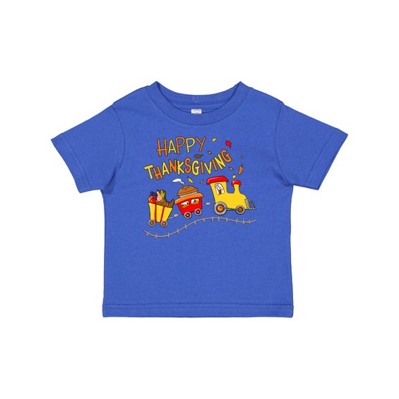 Inktastic Happy Thanksgiving Turkey Train with Food Boys or Girls Baby T-Shirt