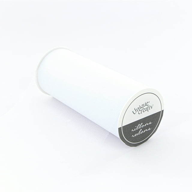 UNIQUE CREATIV, Ribbon, Tulle, White, 100% nylon, 152mm x 13.71m (6" x 15 yds)