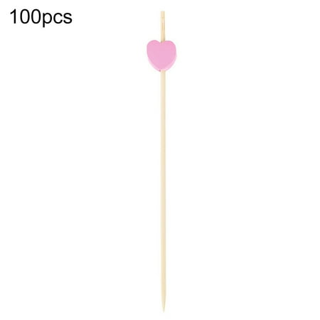 

Meizhencang 100Pcs Disposable Dessert Picks Heart Pattern Bamboo Barbeque Snacks Buffet Picks for Indoor