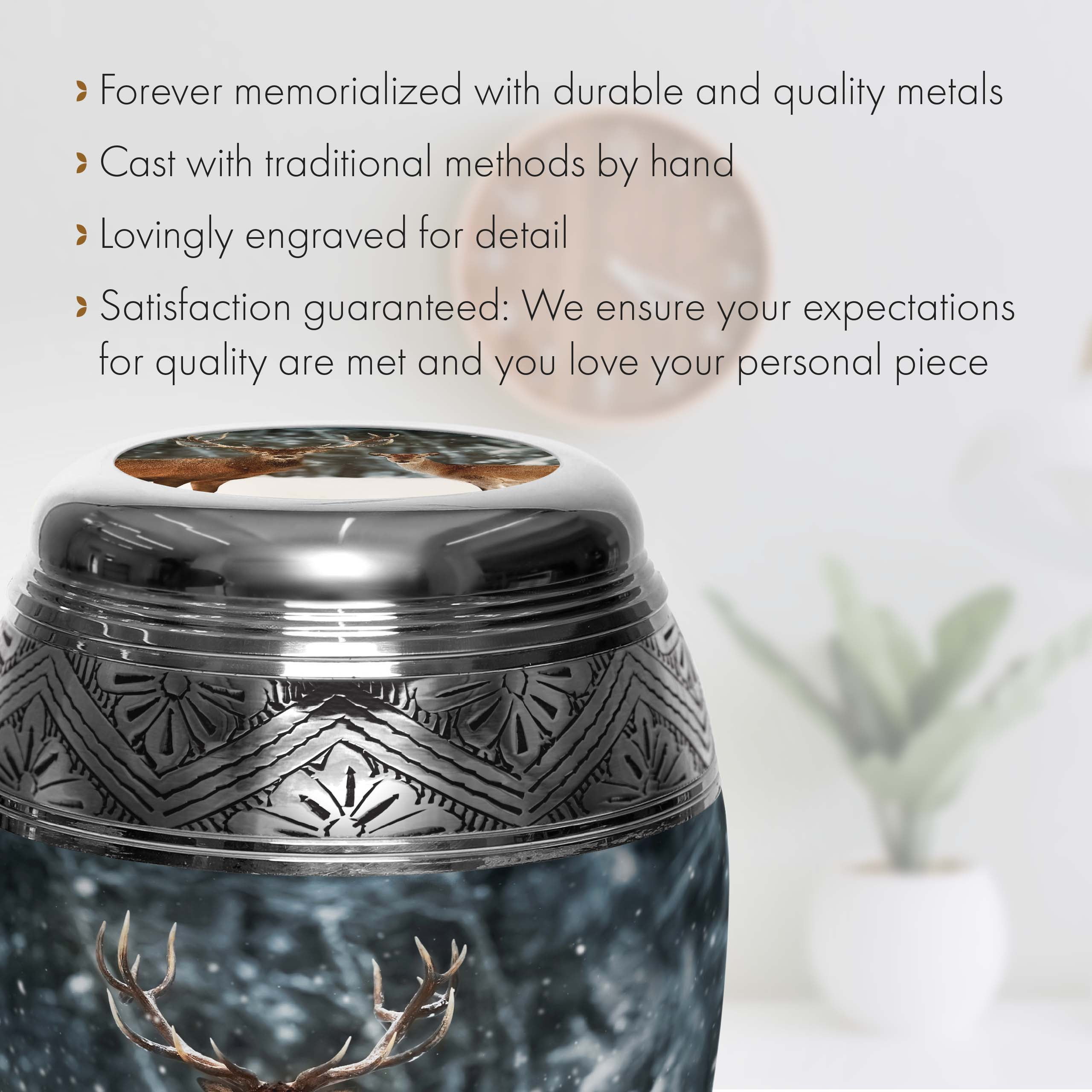 Dignified Deer Cremation Urns for Human Ashes Adult Urns for Cremation Ashes Urns for Adult Cremation Ashes Urns for Ashes Cremation Urns for Human Ashes Adult 200 Cubic Inches Small