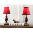 thumbnail image 2 of SAFAVIEH Hermione 17 in. Red Resin Table Lamp with Red Polyester Shade, Set of 2, 2 of 7
