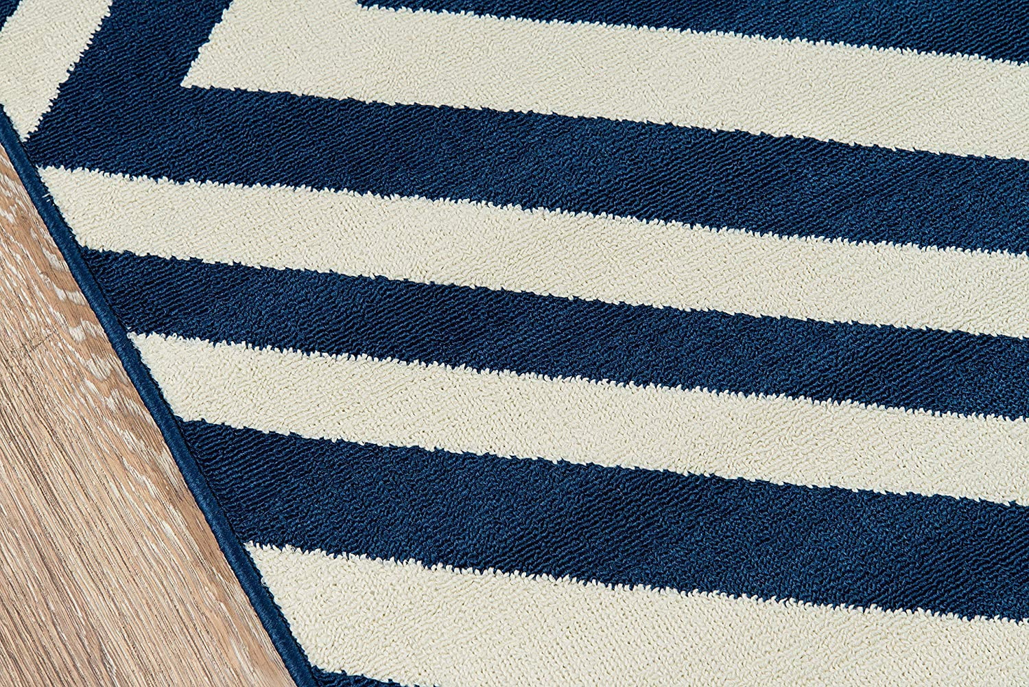 Momeni Baja Zig Zag Navy Indoor Outdoor Rug 3'11" X 5'7"