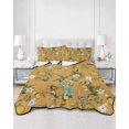 thumbnail image 2 of Quilts Queen Size Bedding Set, Yellow Botanical Reversible Summer Quilt 3 Pieces, Spring Floral Summer Lemon Birds Lightweight Bedspreads Coverlets with 2 Pillow Shams for All Seasons, 2 of 5