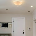 thumbnail image 2 of Claxy 3-Light Gold Flush Mount Ceiling Light with Flower Milk Glass Shade, 2 of 6