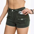 thumbnail image 4 of Women's Denim Shorts Mid Waisted Stretchy Slim Fit Jeans Y2K Trendy Summer Hot Jorts with Pockets, 4 of 5