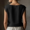 thumbnail image 5 of Yutgune Women's Boat Neck Lace Trim Linen Tank Top Sleeveless Casual Summer Blouse Shirt, 5 of 7