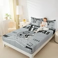 thumbnail image 4 of Manfei Las Vagas Bed Sheets Set Queen Size,Football City Bedding Sets Queen Size,Gray Black Bed Sheets Queen,Super Cozy Room Decor,4pcs, 4 of 7