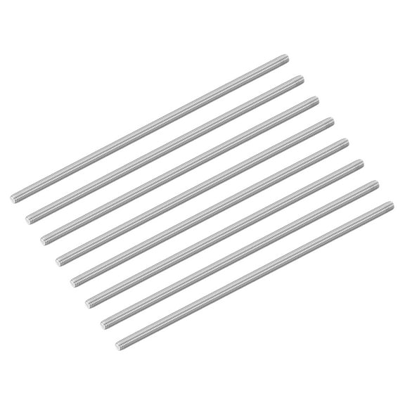 8Pcs M6-1.0x200mm Fully Threaded Rods, 304 Stainless Steel Thread Bar Studs