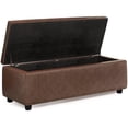 thumbnail image 3 of Pemberly Row 48" Transitional Faux Leather Ottoman in Umber Brown, 3 of 7