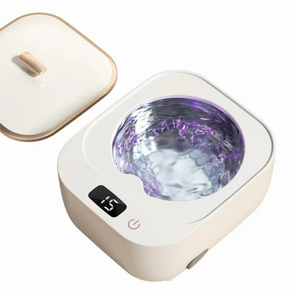 Ultrasonic Denture Cleaning Machine for Dental Retainer Aligner Jewelry Cleaner Ultrasound Cleaning Machine US Plug B,1 x Ultrasonic Denture Cleaning Machine 1 adapter,White