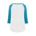 thumbnail image 5 of Tops For Women T-Shirts Patchwork 3/4 Sleeve Half Button V Neck Plus Size Clothes, 5 of 6