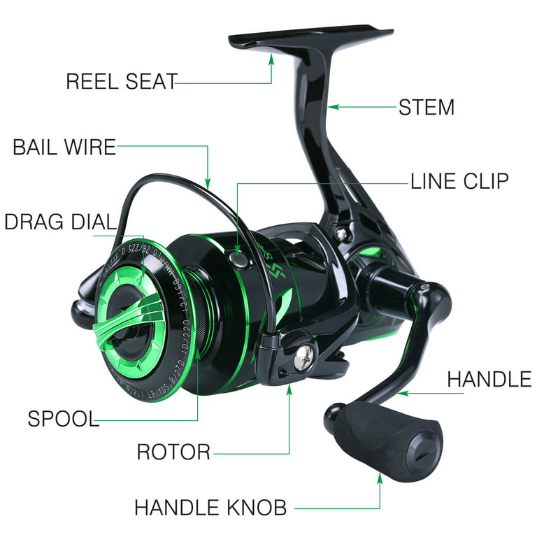 Sougayilang Spinning Fishing Reel | Light Weight | High-Speed Gear Ratio |  12+1 Stainless BB | CNC Aluminum Spool