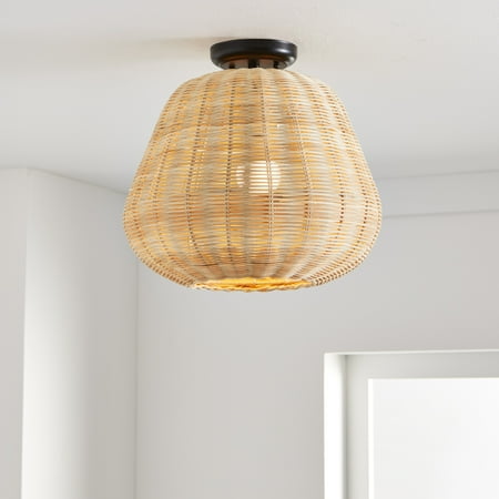 

Better Homes & Gardens Nature Woven Semi Flushmount Ceiling Light 1 A19 Soft White Medium Base Dimmable bulb included