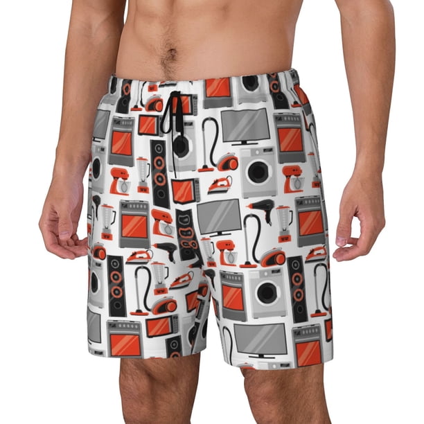 Balery Modern Life Bañador para hombre, shorts de playa de secado rápido con entrepierna y forro de compresión-3X-Large