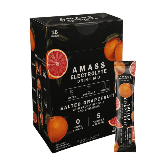 Amass Electrolyte Salted Grapefruit Drink Mix, Powder 16 count