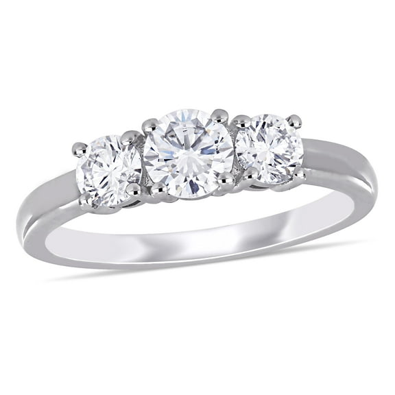 Created Forever Women's 1 Carat T.G.W. Lab-Grown Diamond 14kt White Gold 3-Stone Engagement Ring