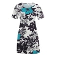 thumbnail image 5 of Robe Mini pour Femmes 2023 Été Décontractée à Manches Courtes Mignonne à Col Rond Robe Fluide à Imprimé Floral Ample Robe T-Shirt de Plage, 5 of 5