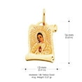 thumbnail image 3 of 14K Yellow Gold Our Lady of Guadalupe Enamel Picture Charm Pendant with 2mm Figaro 3+1 Chain Necklace - 16", 3 of 6