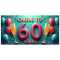 thumbnail image 3 of Glamorous Gold 60 Years Backdrop Banner, Cheerful Party Decor, Photography Props for Milestone Celebration Event Anniversary Birthday Party Decorations, 3 of 8
